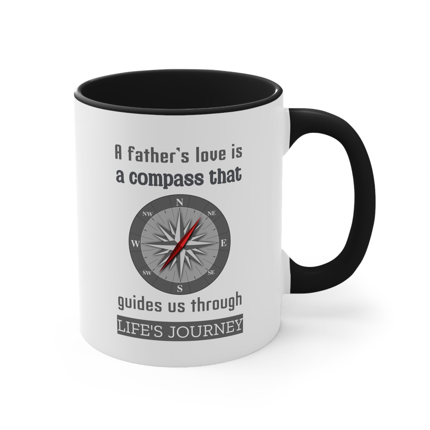 Father's Day Coffee Mug - A father's love is a compass that guides us through life's journey. Gift Ideas, Gift for Dad