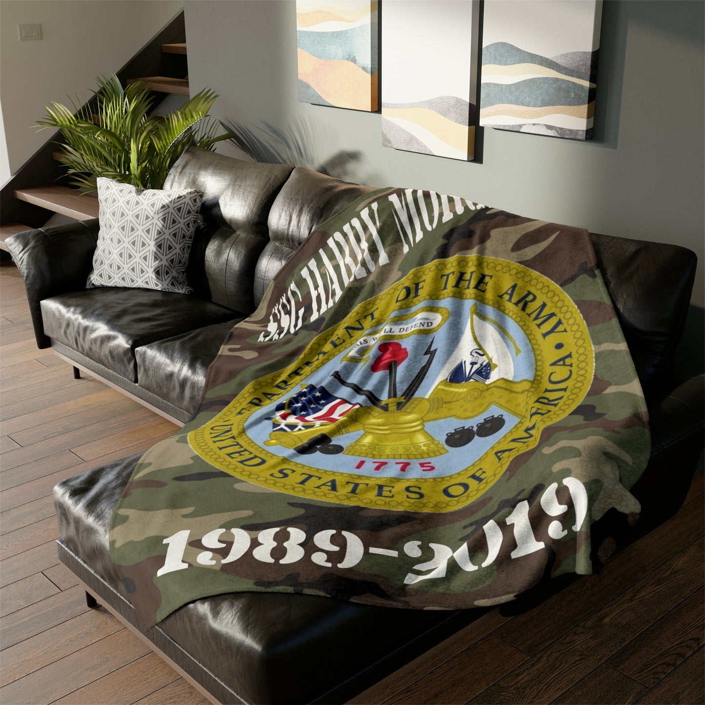 Personalized Army Camo Comfort Tactical Woodland Bliss Fleece Blanket. Your Cozy Woobie Retreat With Name Rank and Dates of Service Veteran Gift.