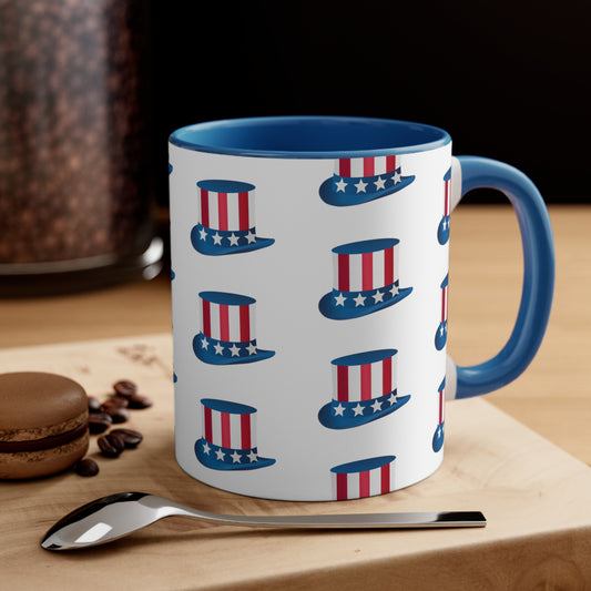 Fourth of July Coffee Mug - Uncle Sam Cap - Patriotic Drinkware, Independence Day, Sublimation, Printed Mug