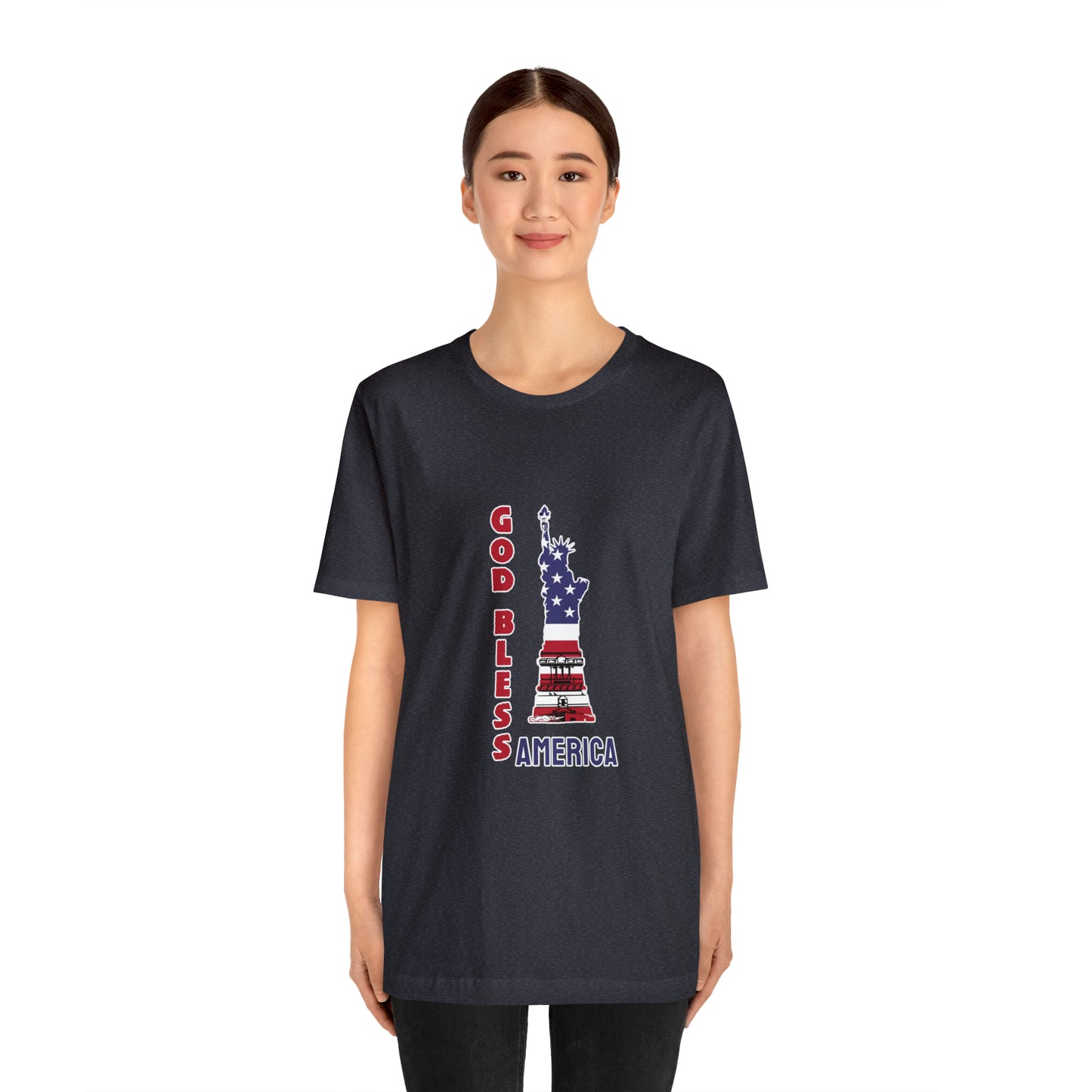 Fourth of July Short Sleeve T-Shirt - God Bless America. Independence Day, Patriotic Shirt, American Pride, Holiday Fashion