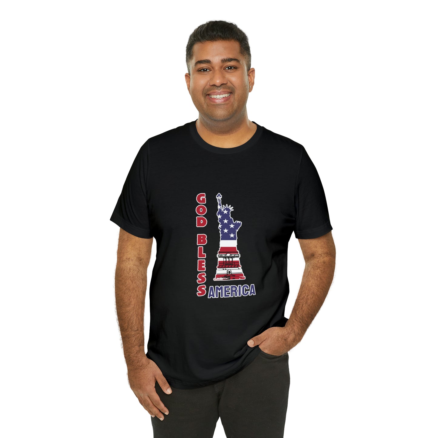 Fourth of July Short Sleeve T-Shirt - God Bless America. Independence Day, Patriotic Shirt, American Pride, Holiday Fashion