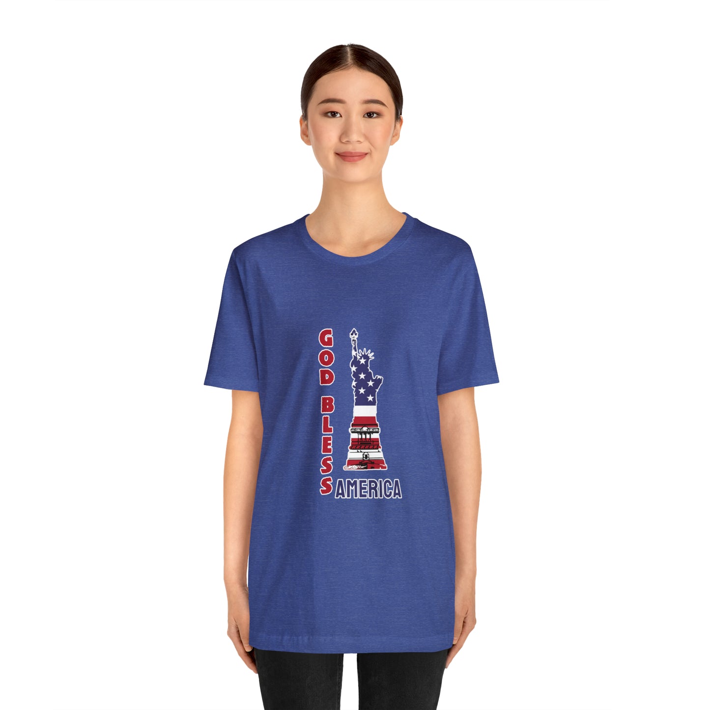 Fourth of July Short Sleeve T-Shirt - God Bless America. Independence Day, Patriotic Shirt, American Pride, Holiday Fashion