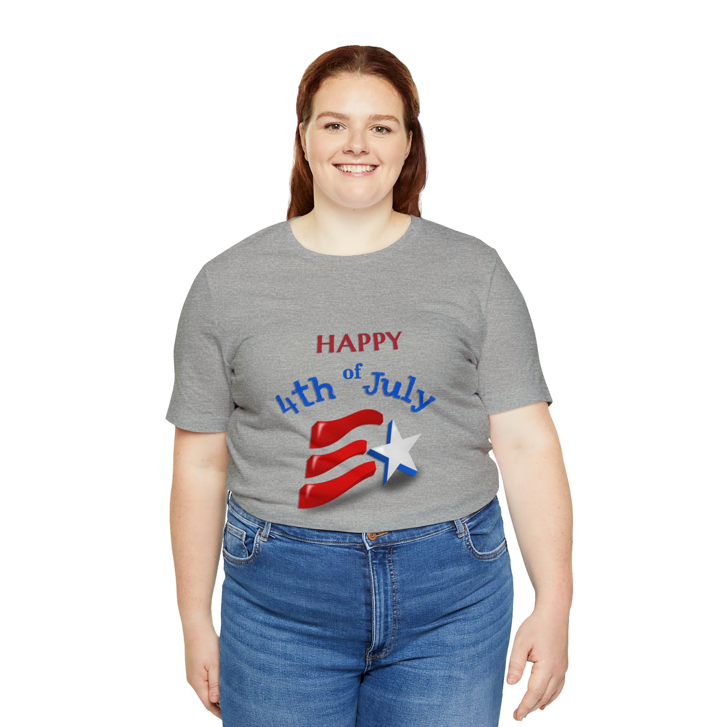 Fourth of July Short Sleeve T-Shirt - Happy 4th of July. Independence Day, Patriotic Fashion, Celebratory T-shirt, American Pride