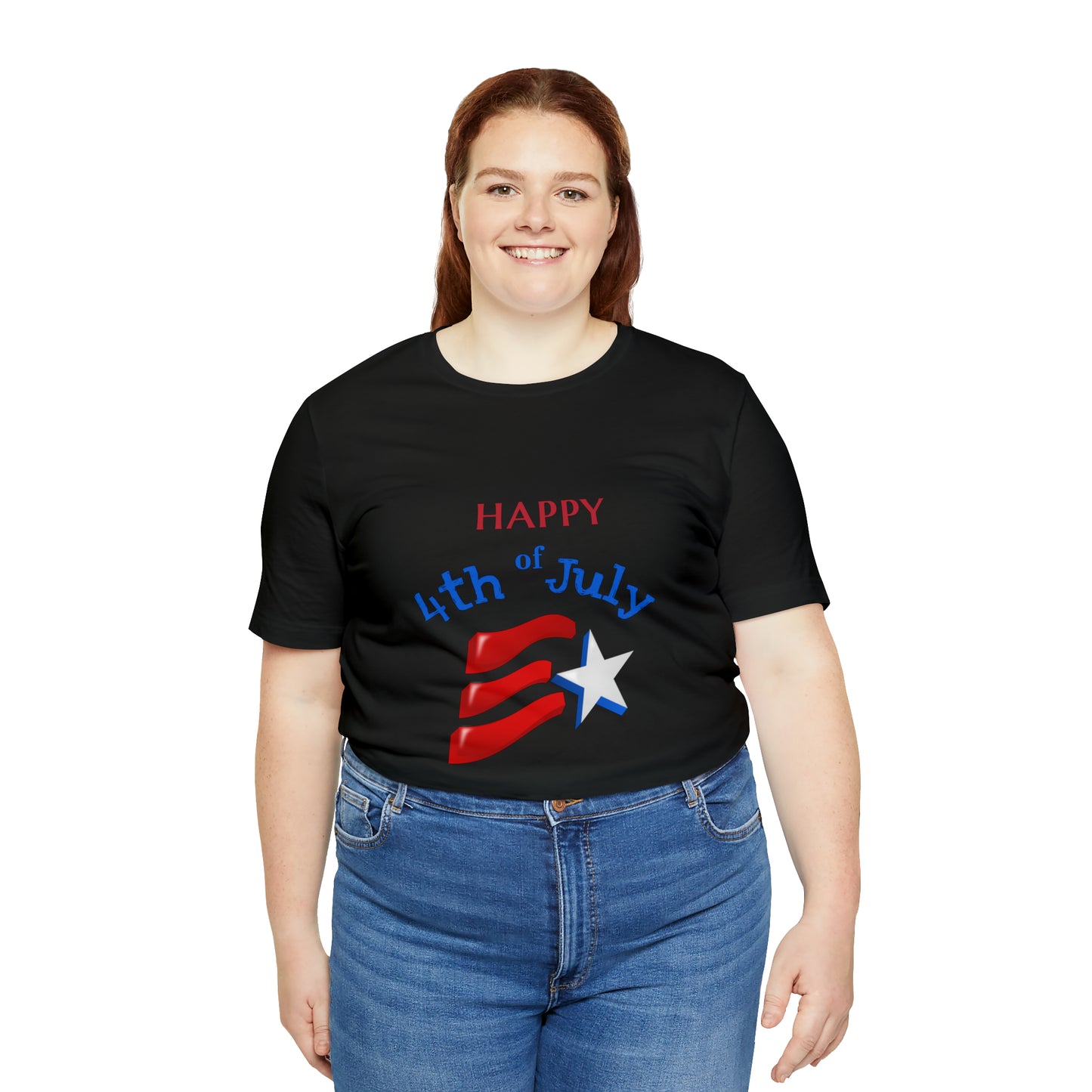 Fourth of July Short Sleeve T-Shirt - Happy 4th of July. Independence Day, Patriotic Fashion, Celebratory T-shirt, American Pride