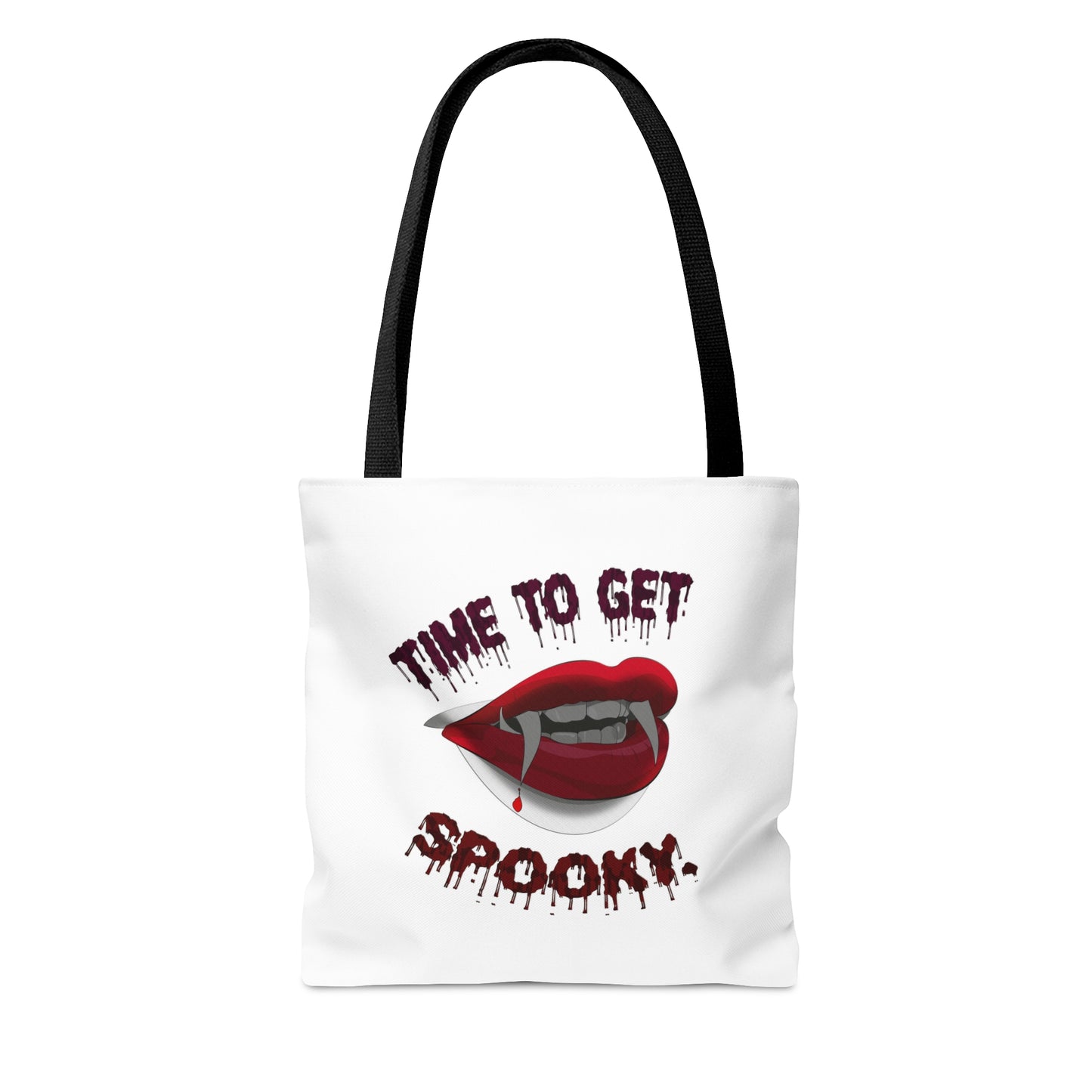 Halloween Large AOP Tote Bag - Time To Get Spooky. - Halloween Storage Tote - Gift Bag - Trick or Treat - Candy Bag - Halloween Treat Bags