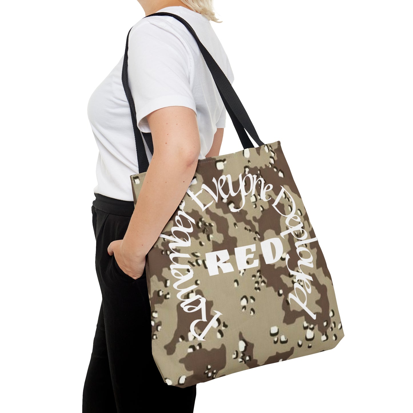 Remember Everyone Deployed Reusable Desert Tote Bag US Army Deployment Navy Marines Coast Guard Eco Friendly