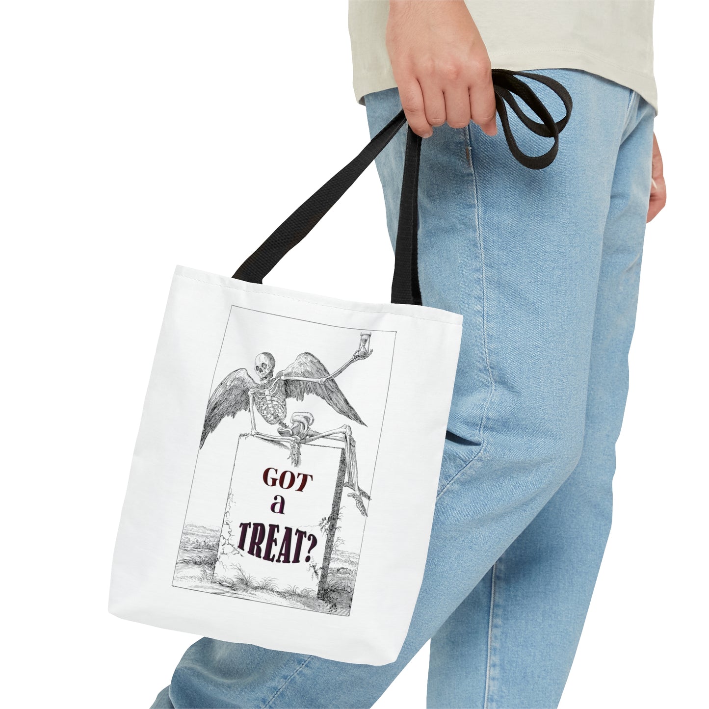 Halloween Large AOP Tote Bag - Got A Treat? - Trick or Treat - Candy Bag - Gift Bag - Spooky Season