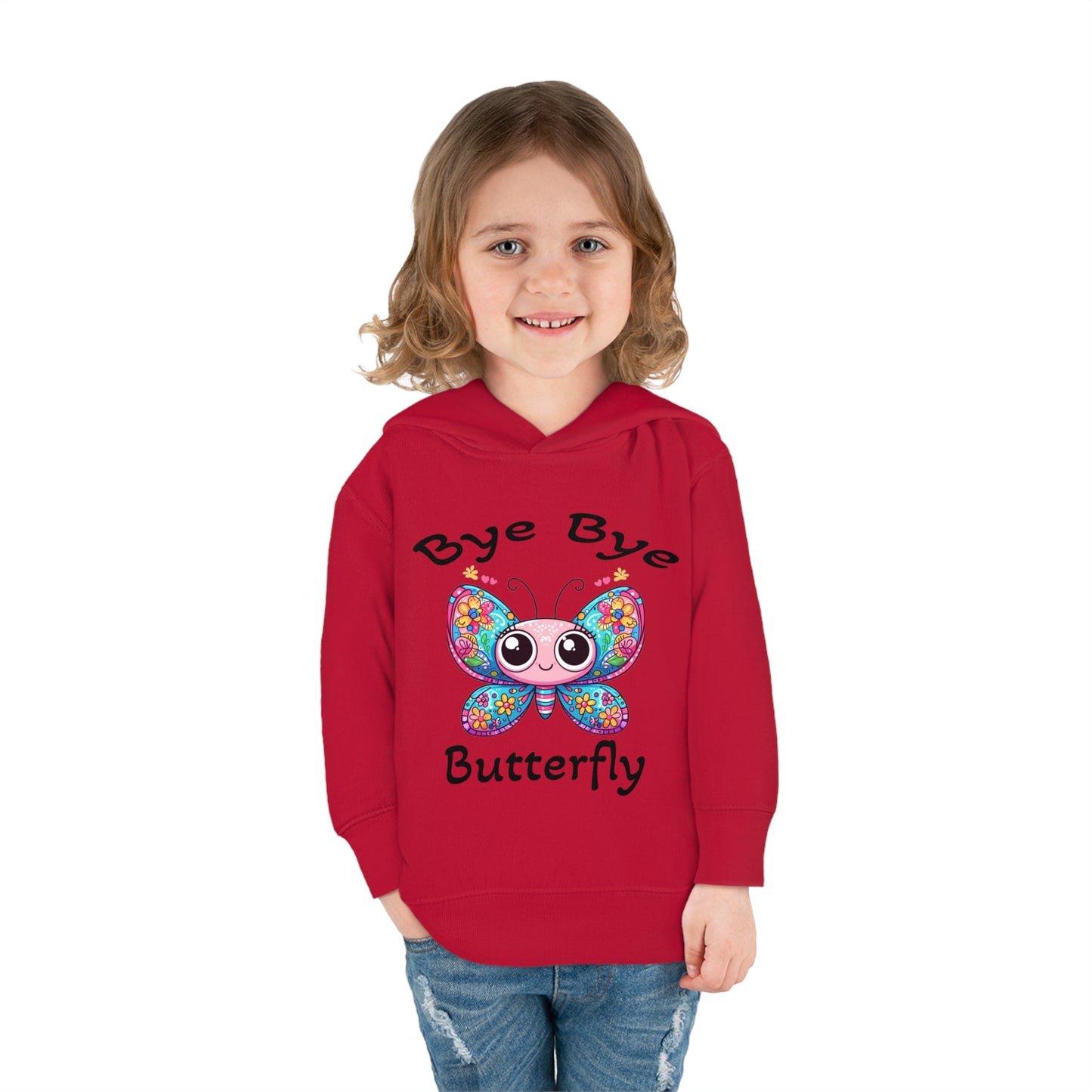 Fun Cute Toddler Hoodie with Cartoonish Butterfly Design, Perfect for Playtime Adventures! Stylish Sweet Grandchild Gift Warm Butterfly