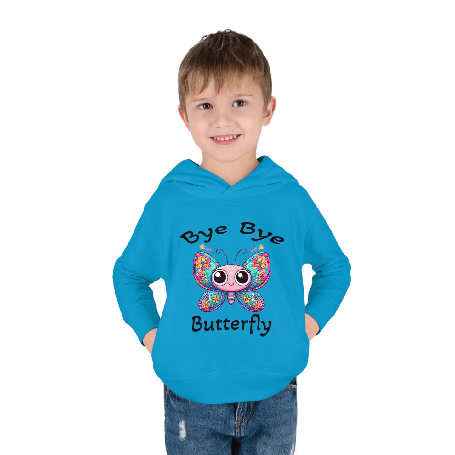 Fun Cute Toddler Hoodie with Cartoonish Butterfly Design, Perfect for Playtime Adventures! Stylish Sweet Grandchild Gift Warm Butterfly