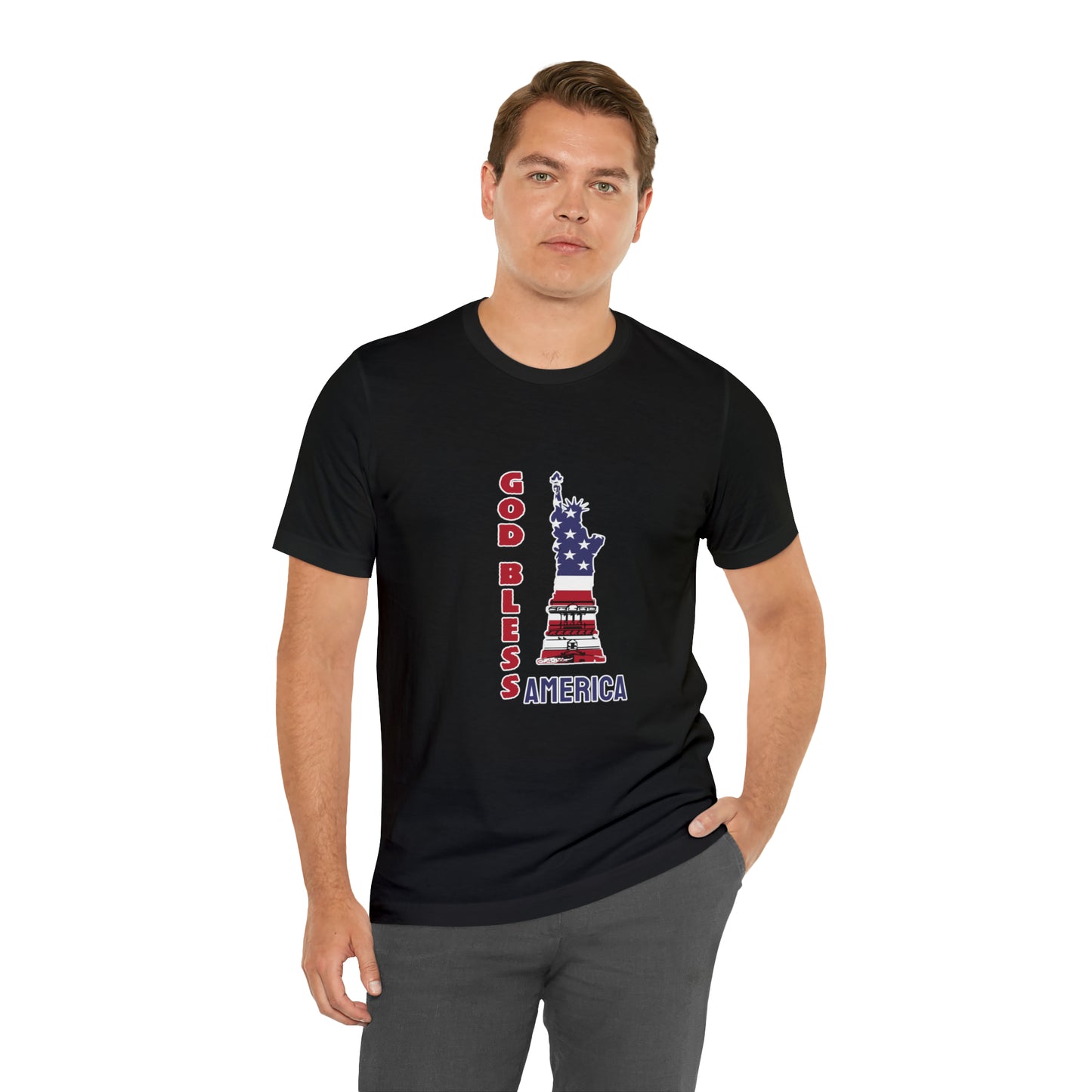 Fourth of July Short Sleeve T-Shirt - God Bless America. Independence Day, Patriotic Shirt, American Pride, Holiday Fashion