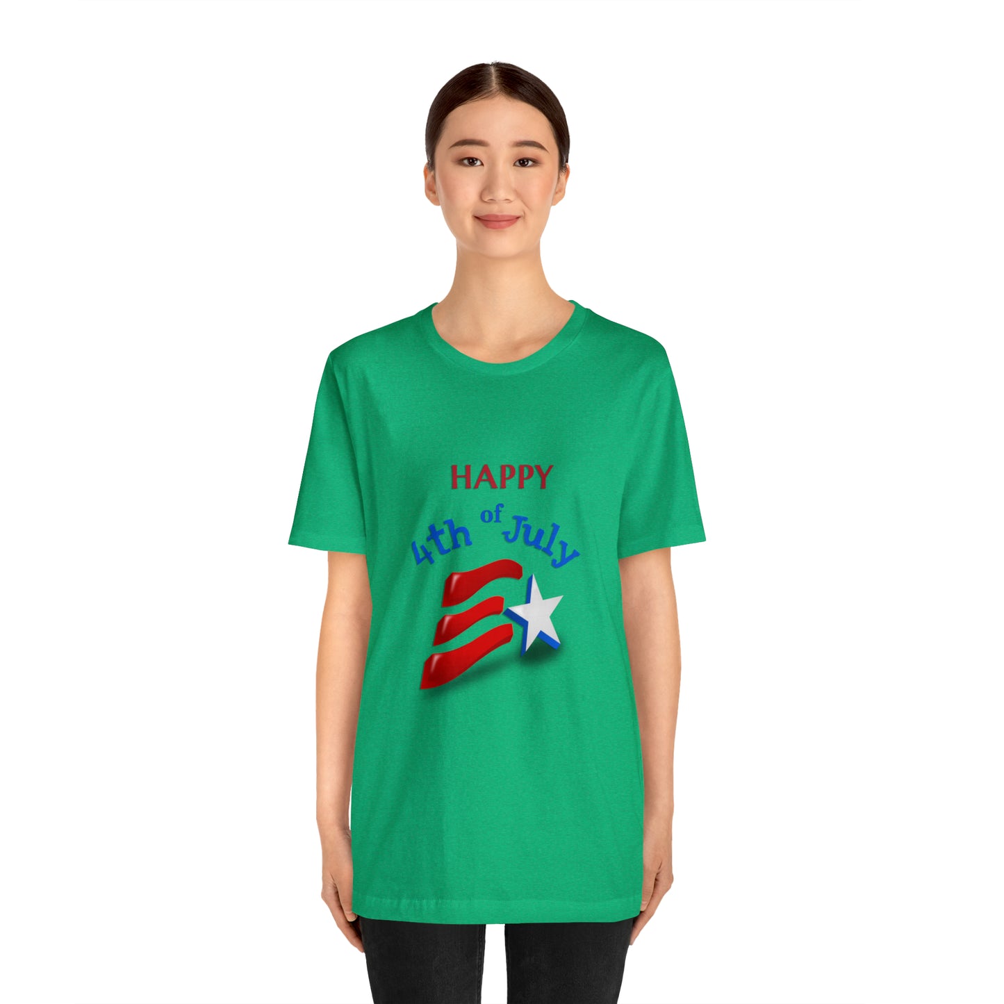 Fourth of July Short Sleeve T-Shirt - Happy 4th of July. Independence Day, Patriotic Fashion, Celebratory T-shirt, American Pride