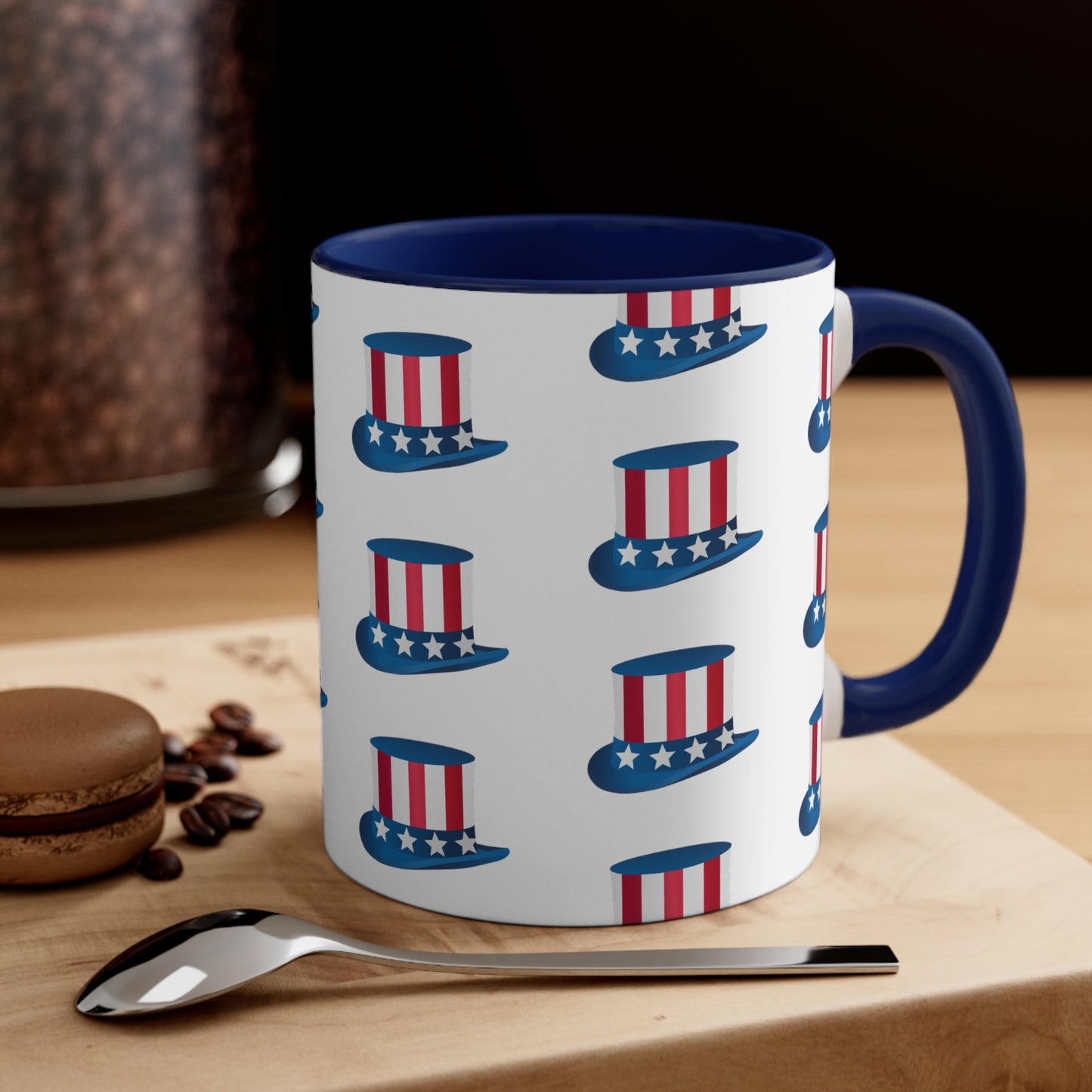 Fourth of July Coffee Mug - Uncle Sam Cap - Patriotic Drinkware, Independence Day, Sublimation, Printed Mug