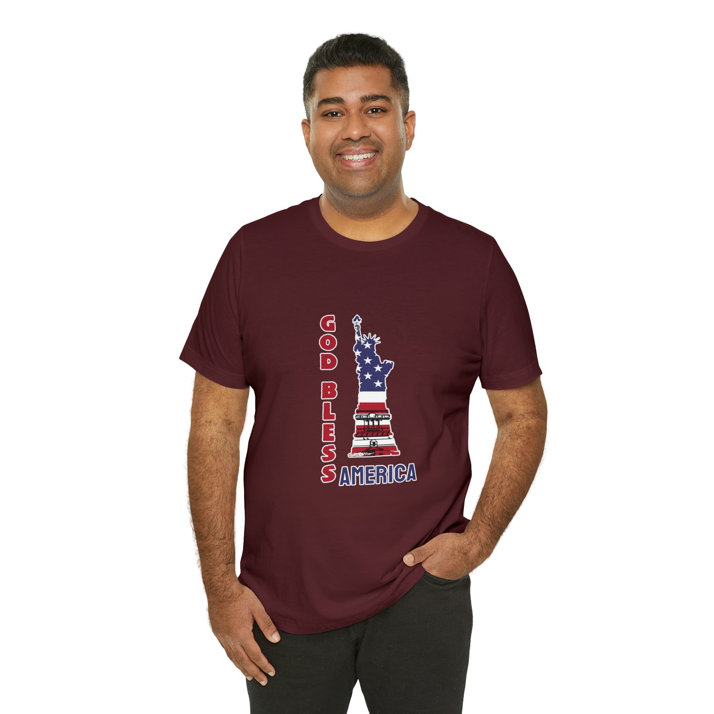 Fourth of July Short Sleeve T-Shirt - God Bless America. Independence Day, Patriotic Shirt, American Pride, Holiday Fashion