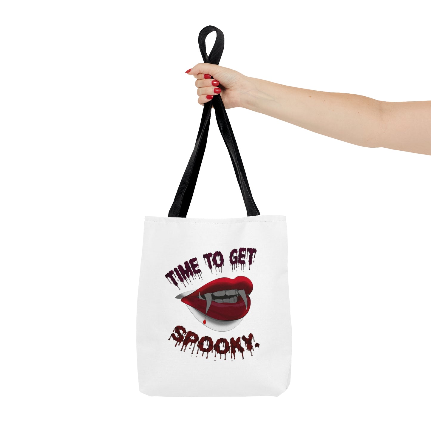 Halloween Large AOP Tote Bag - Time To Get Spooky. - Halloween Storage Tote - Gift Bag - Trick or Treat - Candy Bag - Halloween Treat Bags