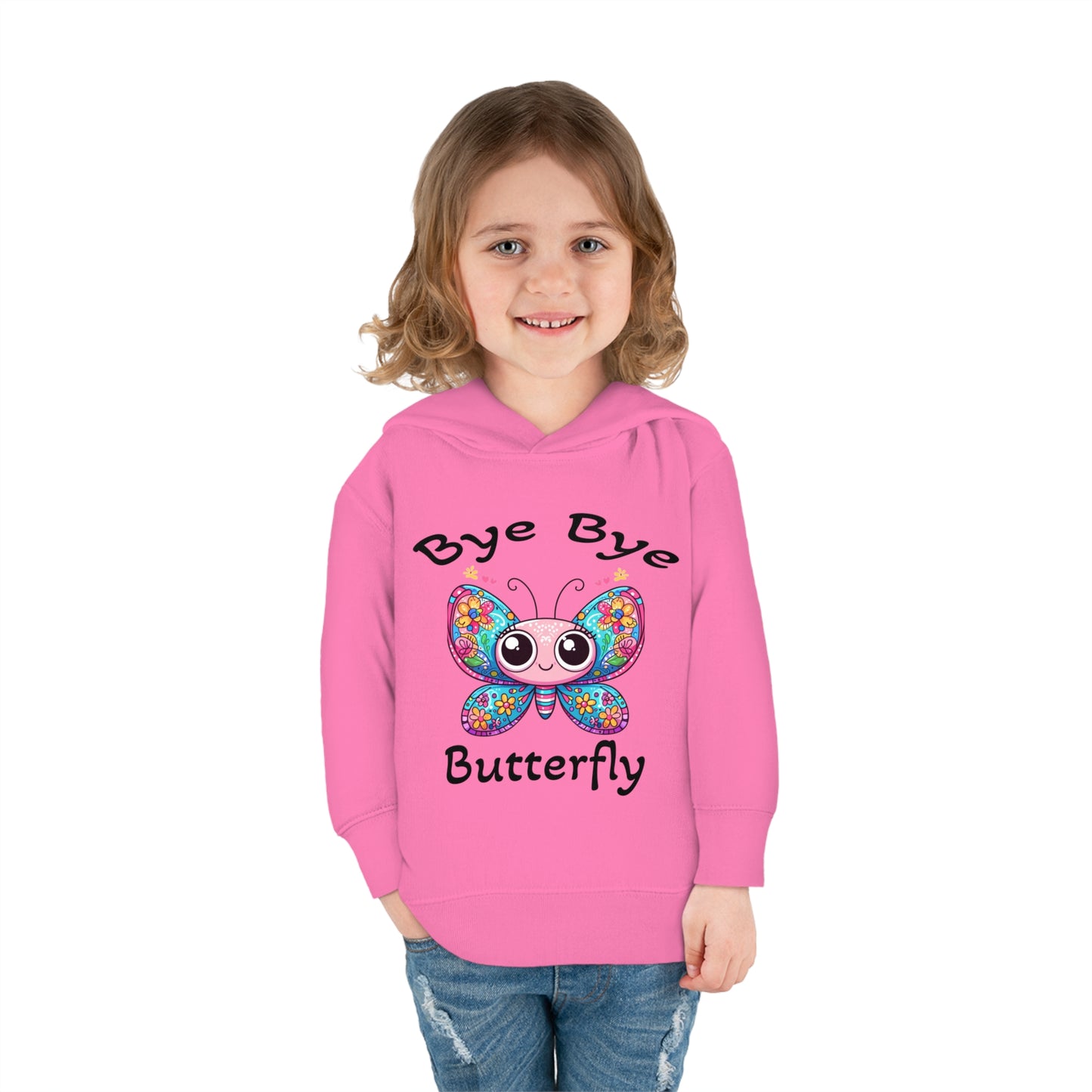 Fun Cute Toddler Hoodie with Cartoonish Butterfly Design, Perfect for Playtime Adventures! Stylish Sweet Grandchild Gift Warm Butterfly