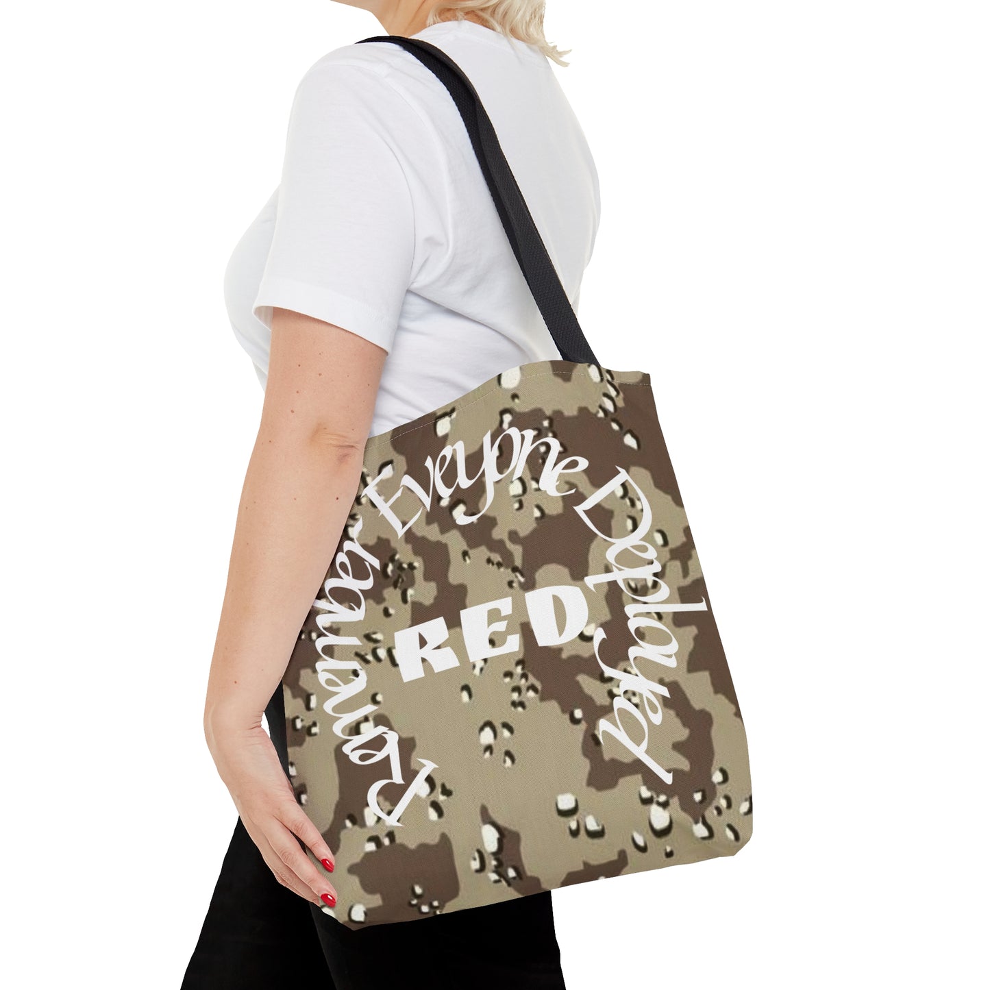 Remember Everyone Deployed Reusable Desert Tote Bag US Army Deployment Navy Marines Coast Guard Eco Friendly