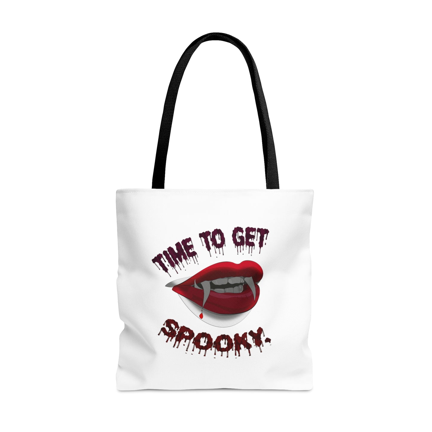 Halloween Large AOP Tote Bag - Time To Get Spooky. - Halloween Storage Tote - Gift Bag - Trick or Treat - Candy Bag - Halloween Treat Bags