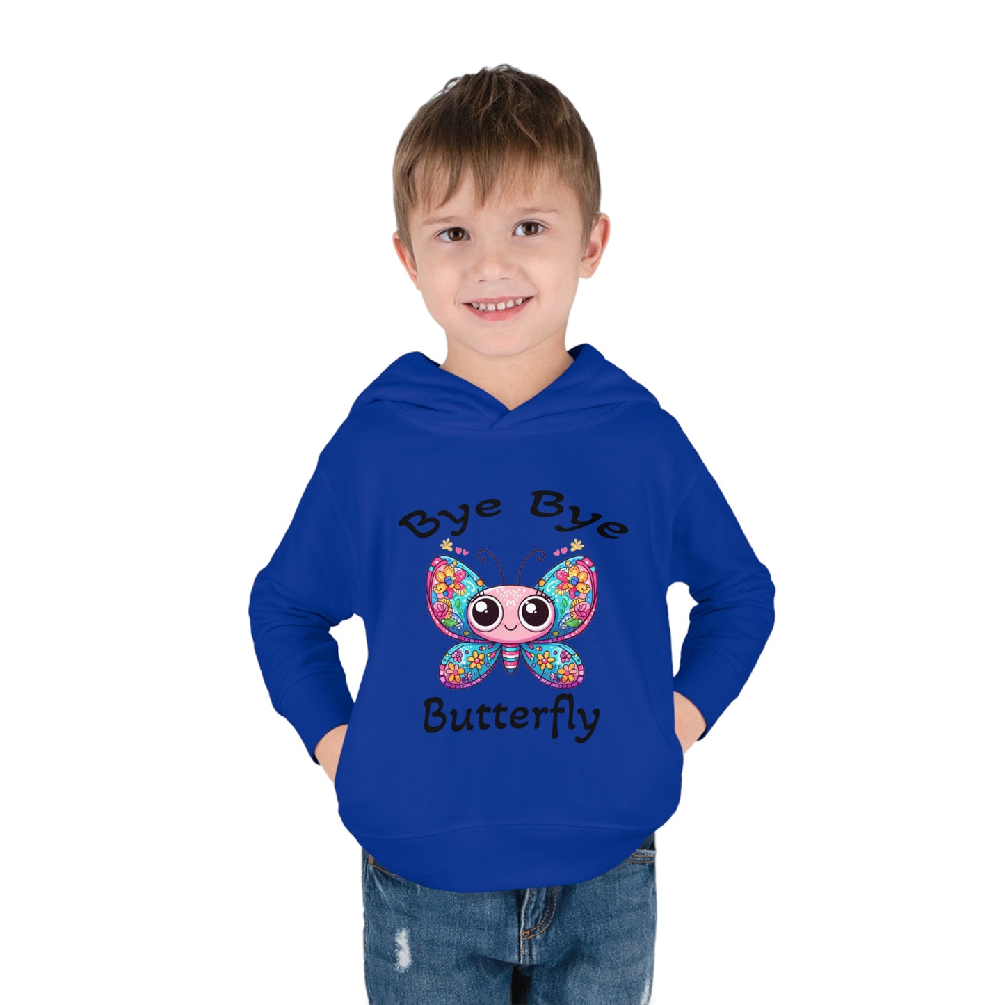 Fun Cute Toddler Hoodie with Cartoonish Butterfly Design, Perfect for Playtime Adventures! Stylish Sweet Grandchild Gift Warm Butterfly