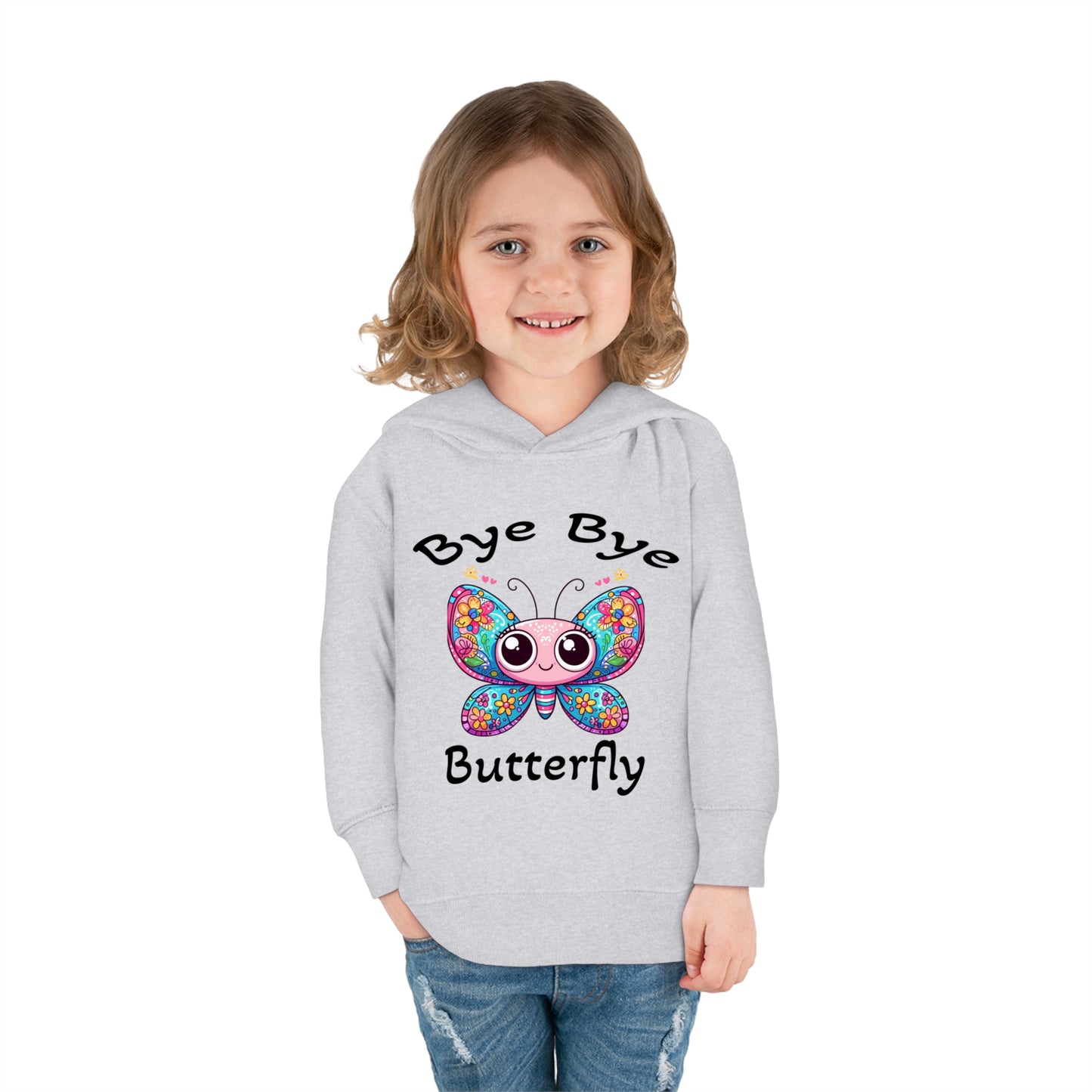 Fun Cute Toddler Hoodie with Cartoonish Butterfly Design, Perfect for Playtime Adventures! Stylish Sweet Grandchild Gift Warm Butterfly