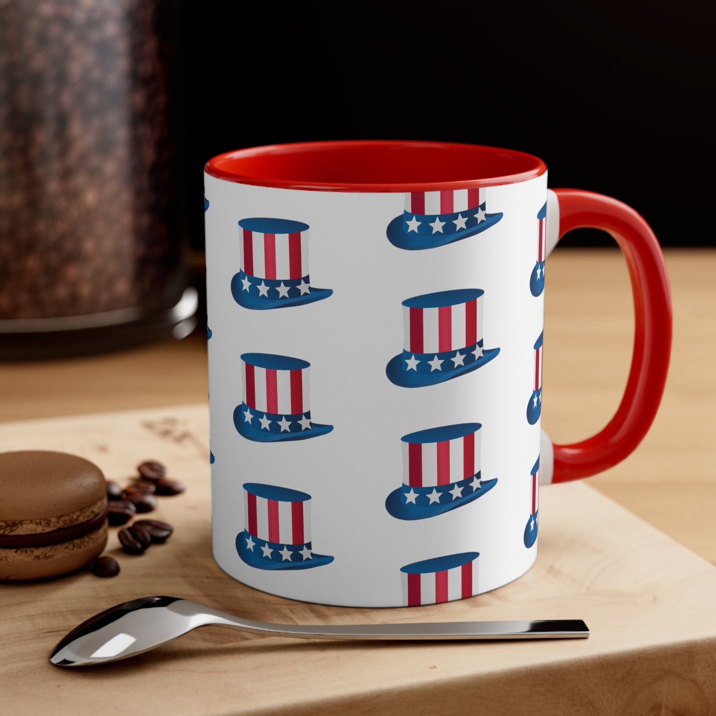 Fourth of July Coffee Mug - Uncle Sam Cap - Patriotic Drinkware, Independence Day, Sublimation, Printed Mug