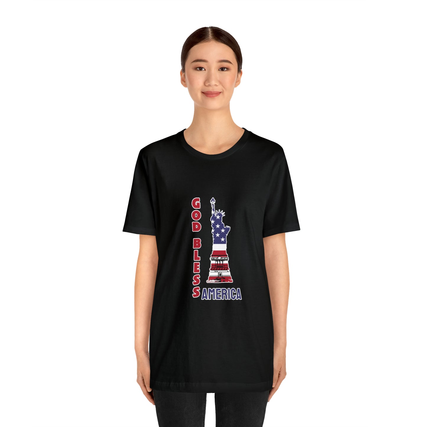 Fourth of July Short Sleeve T-Shirt - God Bless America. Independence Day, Patriotic Shirt, American Pride, Holiday Fashion