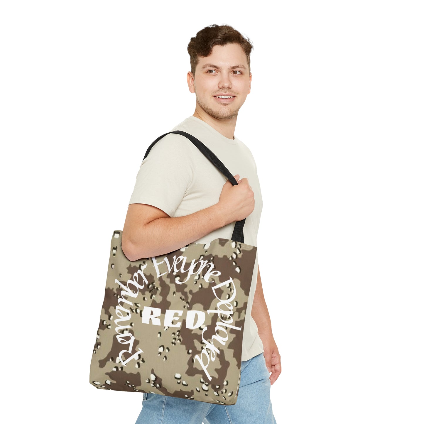 Remember Everyone Deployed Reusable Desert Tote Bag US Army Deployment Navy Marines Coast Guard Eco Friendly