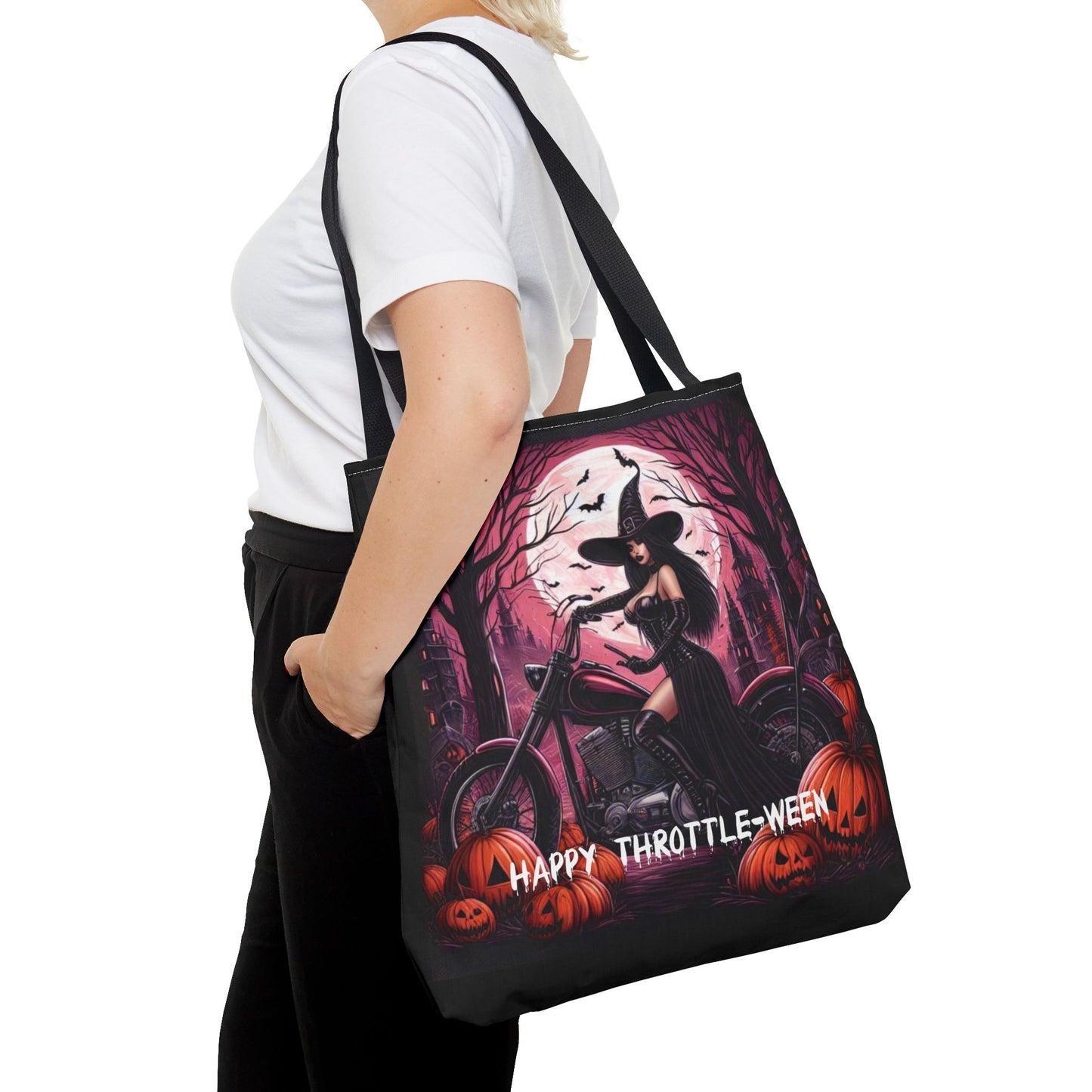 Enchanted Halloween Witch Reusable Tote Bag - Ride into Spooky Style!