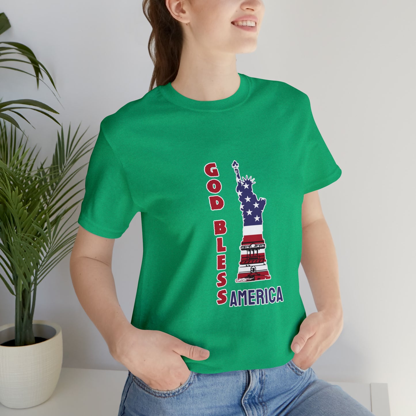 Fourth of July Short Sleeve T-Shirt - God Bless America. Independence Day, Patriotic Shirt, American Pride, Holiday Fashion