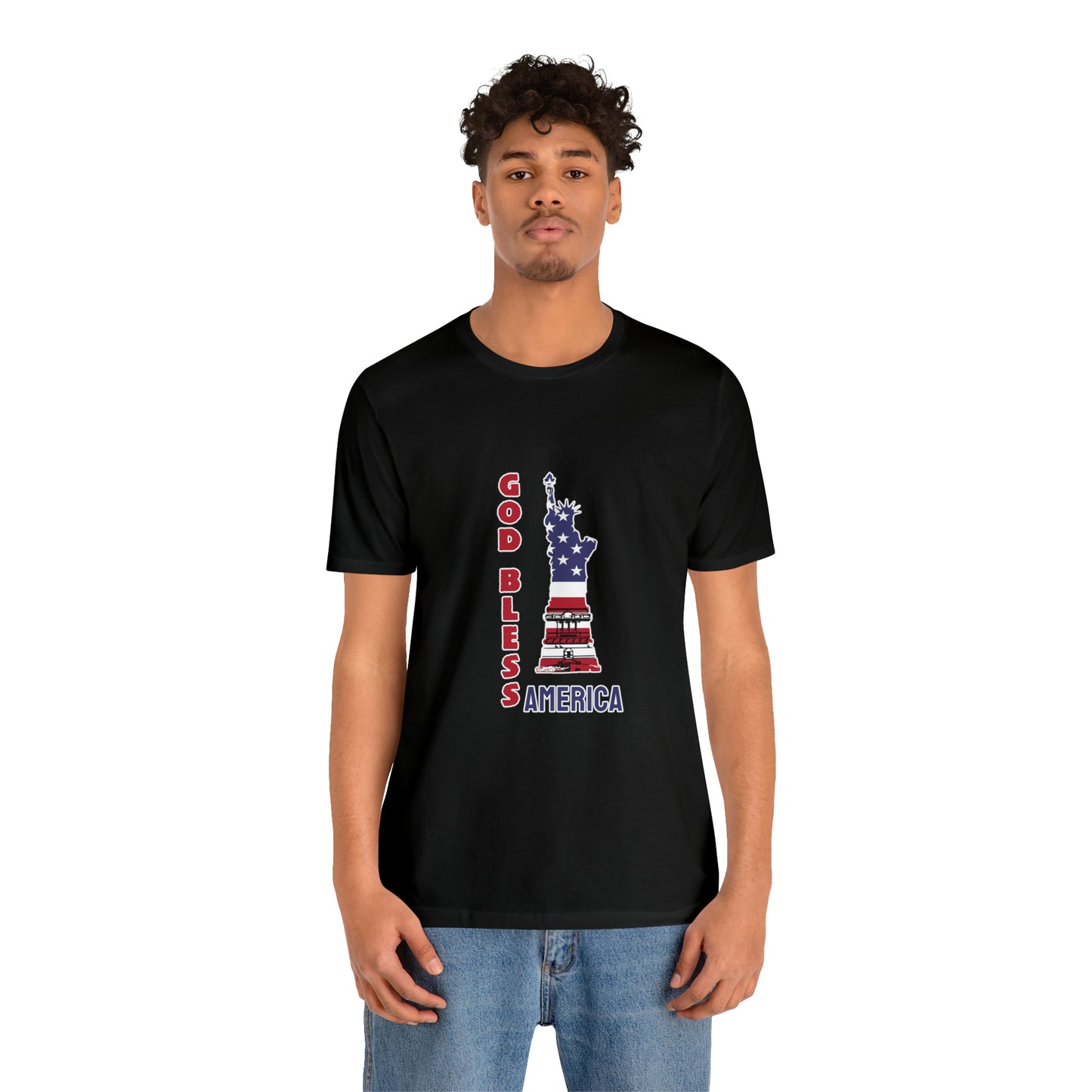 Fourth of July Short Sleeve T-Shirt - God Bless America. Independence Day, Patriotic Shirt, American Pride, Holiday Fashion