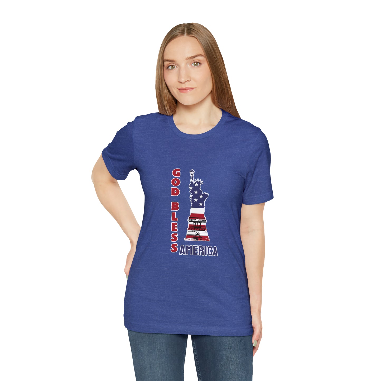 Fourth of July Short Sleeve T-Shirt - God Bless America. Independence Day, Patriotic Shirt, American Pride, Holiday Fashion