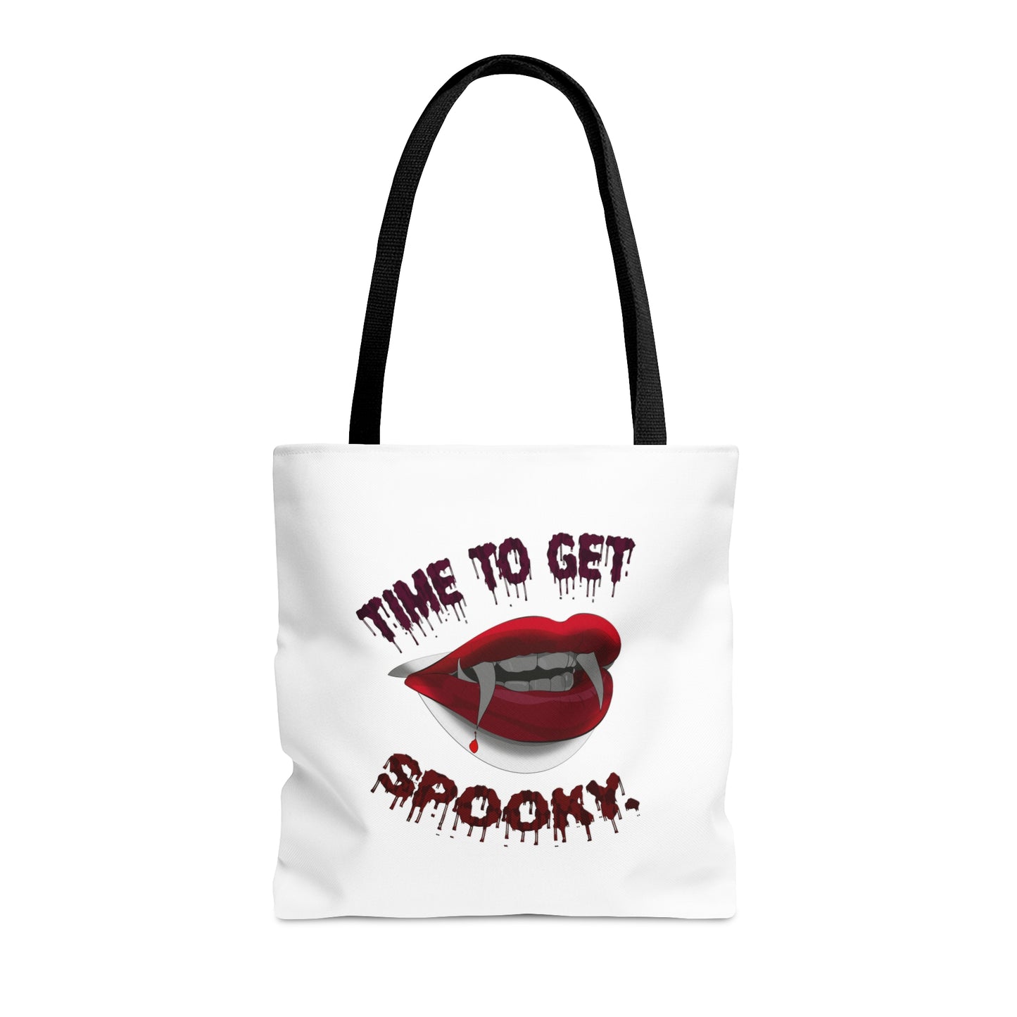 Halloween Large AOP Tote Bag - Time To Get Spooky. - Halloween Storage Tote - Gift Bag - Trick or Treat - Candy Bag - Halloween Treat Bags