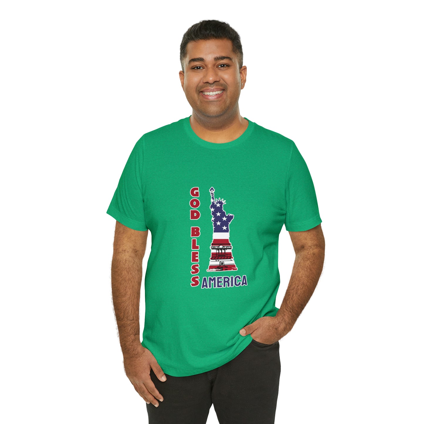 Fourth of July Short Sleeve T-Shirt - God Bless America. Independence Day, Patriotic Shirt, American Pride, Holiday Fashion