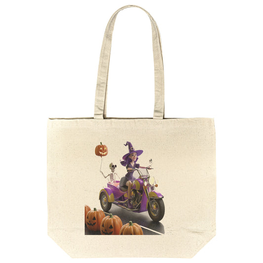 Halloween Reuse-able Shopping or Trick or Treat Bag for Biker Chick