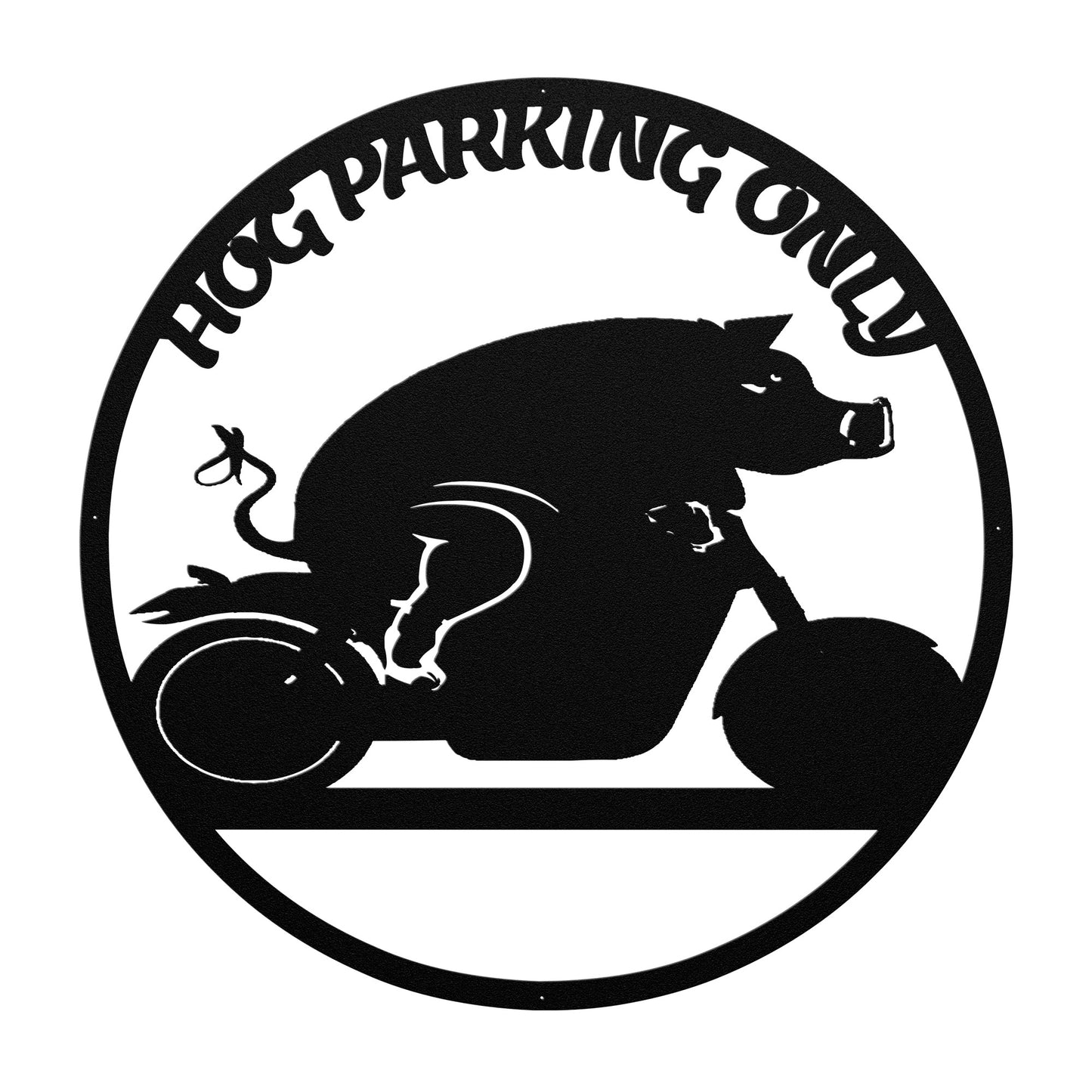 Metal 'HOG PARKING ONLY'  Sign. Perfect for Harley lovers' garages, man caves, and offices. Motorcycle Gift Harley-Davidson Lover Gift