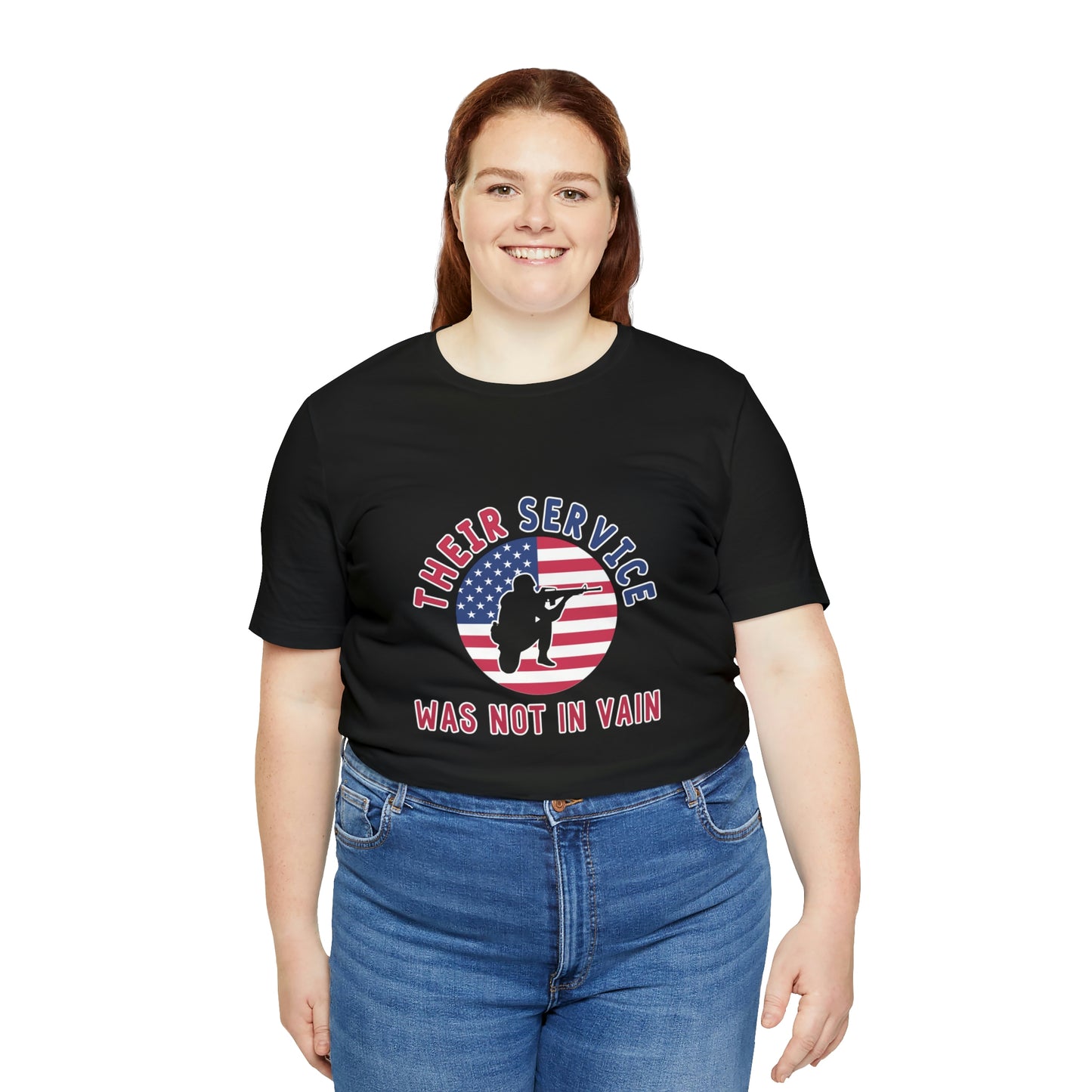 Memorial Day Short Sleeve T-Shirt - Their service was not in vain. Veterans, Military, Patriotism, Gift Ideas, Tribute, Memorial Gift