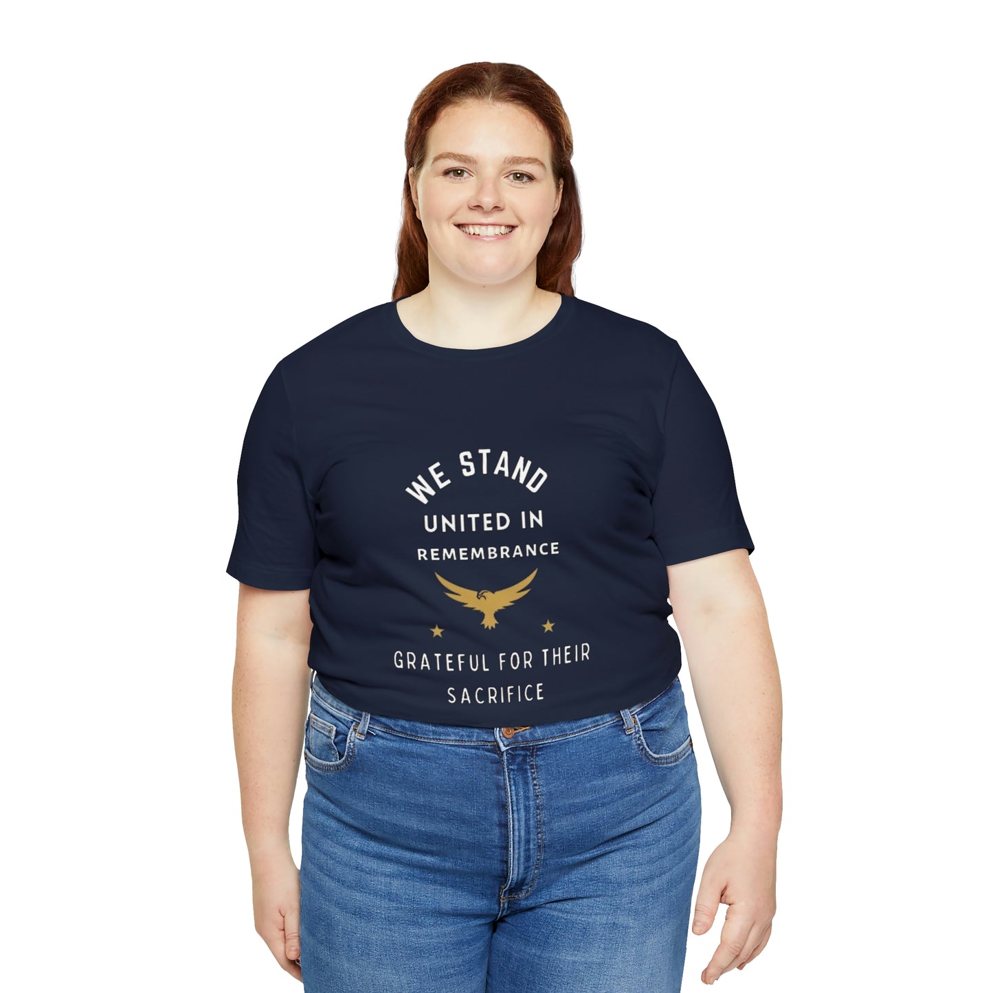 Memorial Day Short Sleeve T-Shirt - We stand united in remembrance, grateful for their sacrifice. Veterans, Military Tribute, Gift Ideas