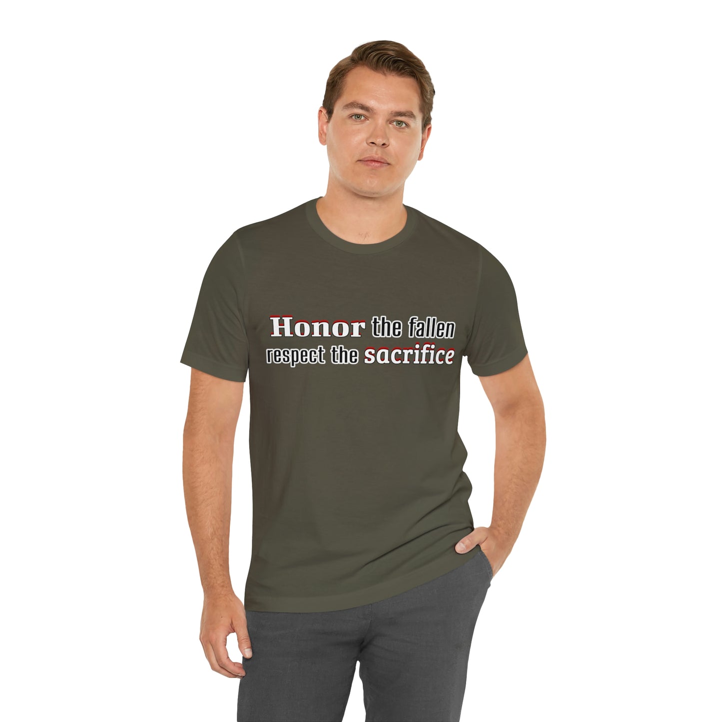 Memorial Day Short Sleeve T-Shirt - Honor the fallen, respect the sacrifice. Military, Veterans Day, Air Force, Memorial Day gift