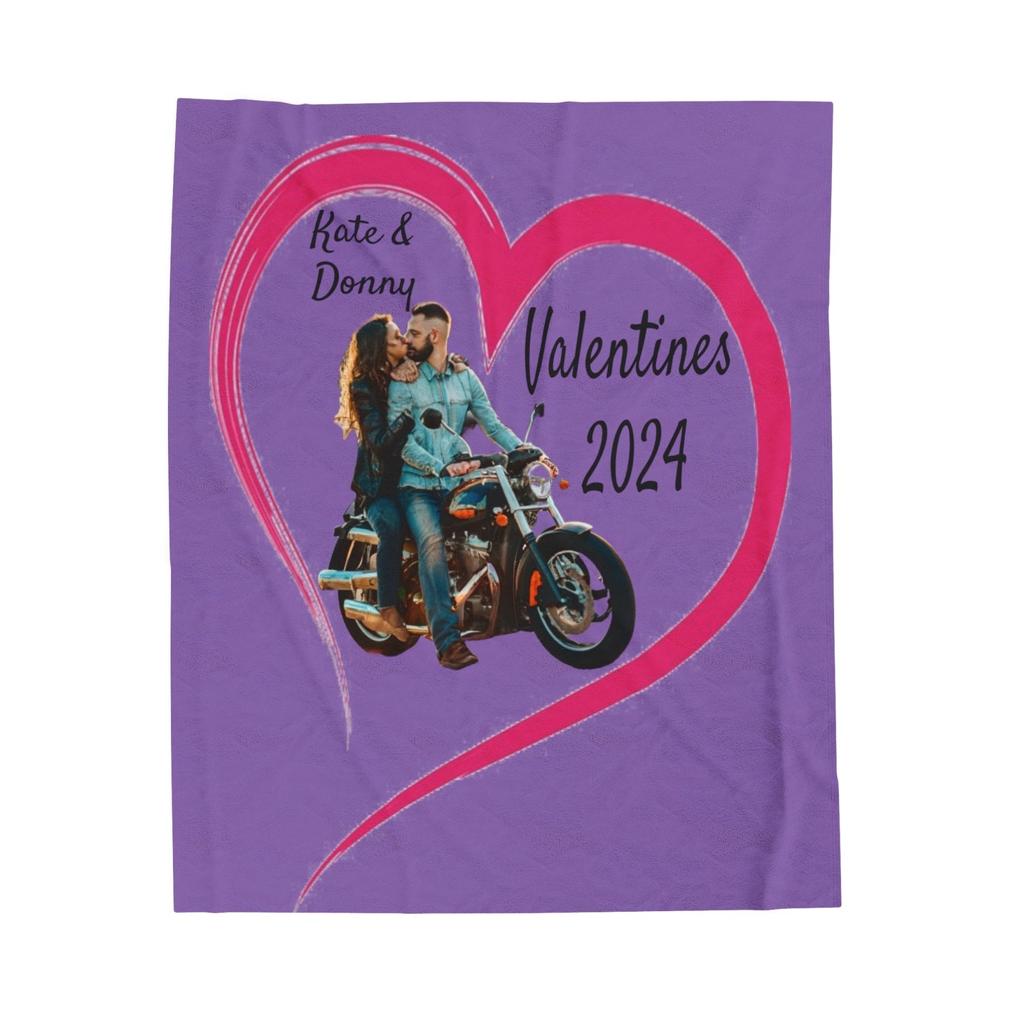 Personalized Valentines Velveteen Plush Blanket Valentines Cuddle Blanket Personalized Valentines Couples Throw Blanket