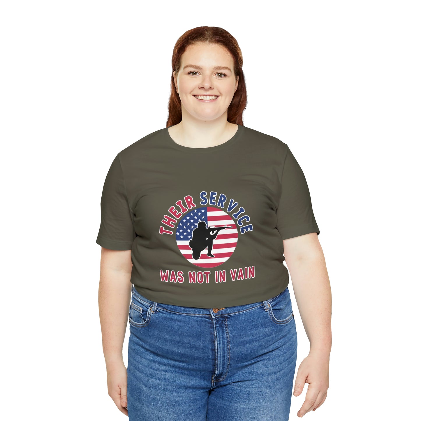 Memorial Day Short Sleeve T-Shirt - Their service was not in vain. Veterans, Military, Patriotism, Gift Ideas, Tribute, Memorial Gift