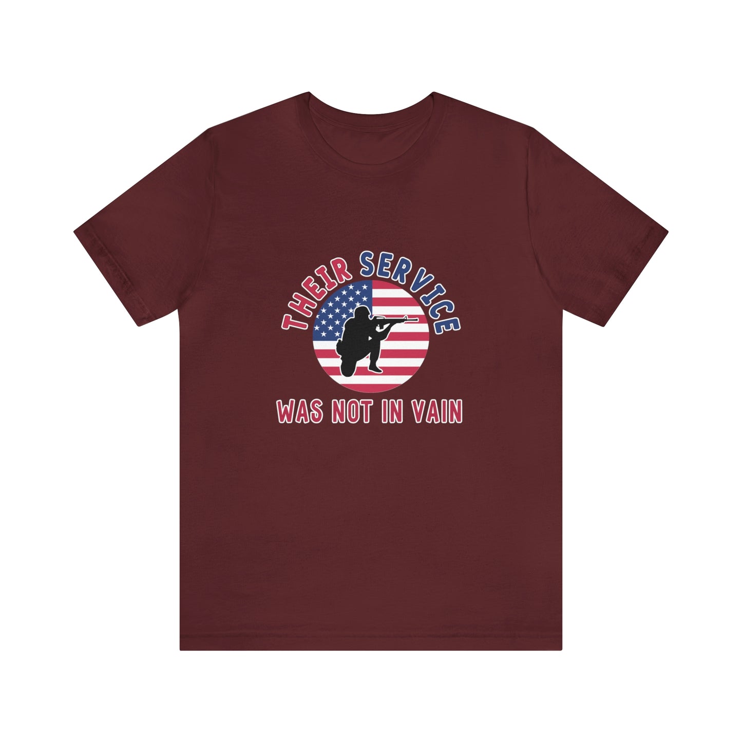 Memorial Day Short Sleeve T-Shirt - Their service was not in vain. Veterans, Military, Patriotism, Gift Ideas, Tribute, Memorial Gift