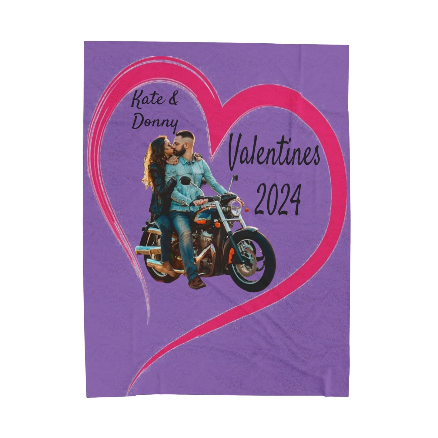 Personalized Valentines Velveteen Plush Blanket Valentines Cuddle Blanket Personalized Valentines Couples Throw Blanket