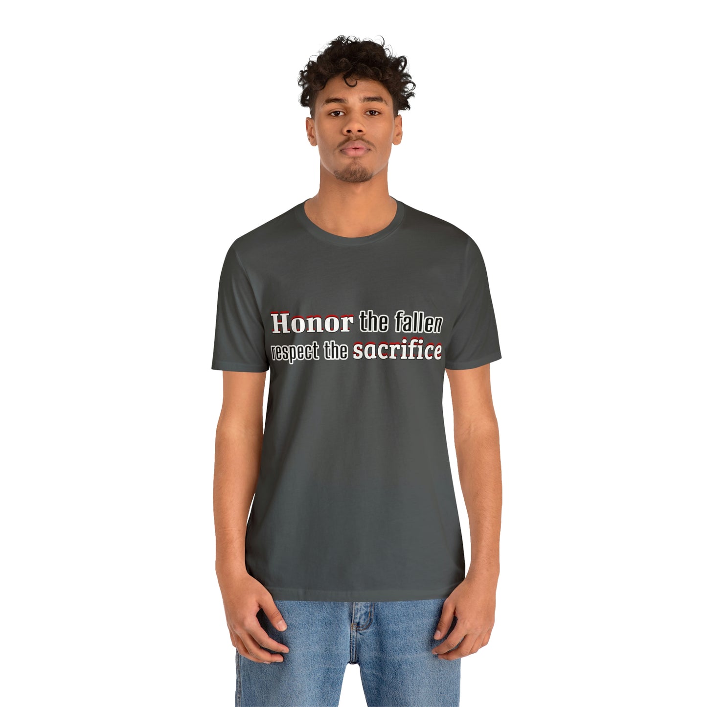 Memorial Day Short Sleeve T-Shirt - Honor the fallen, respect the sacrifice. Military, Veterans Day, Air Force, Memorial Day gift