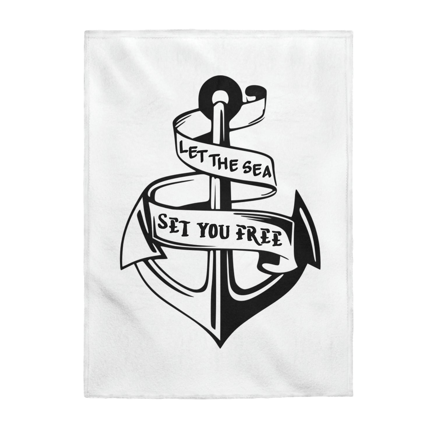 Nautical Theme Velveteen Plush Blanket - Let The Sea Set You Free