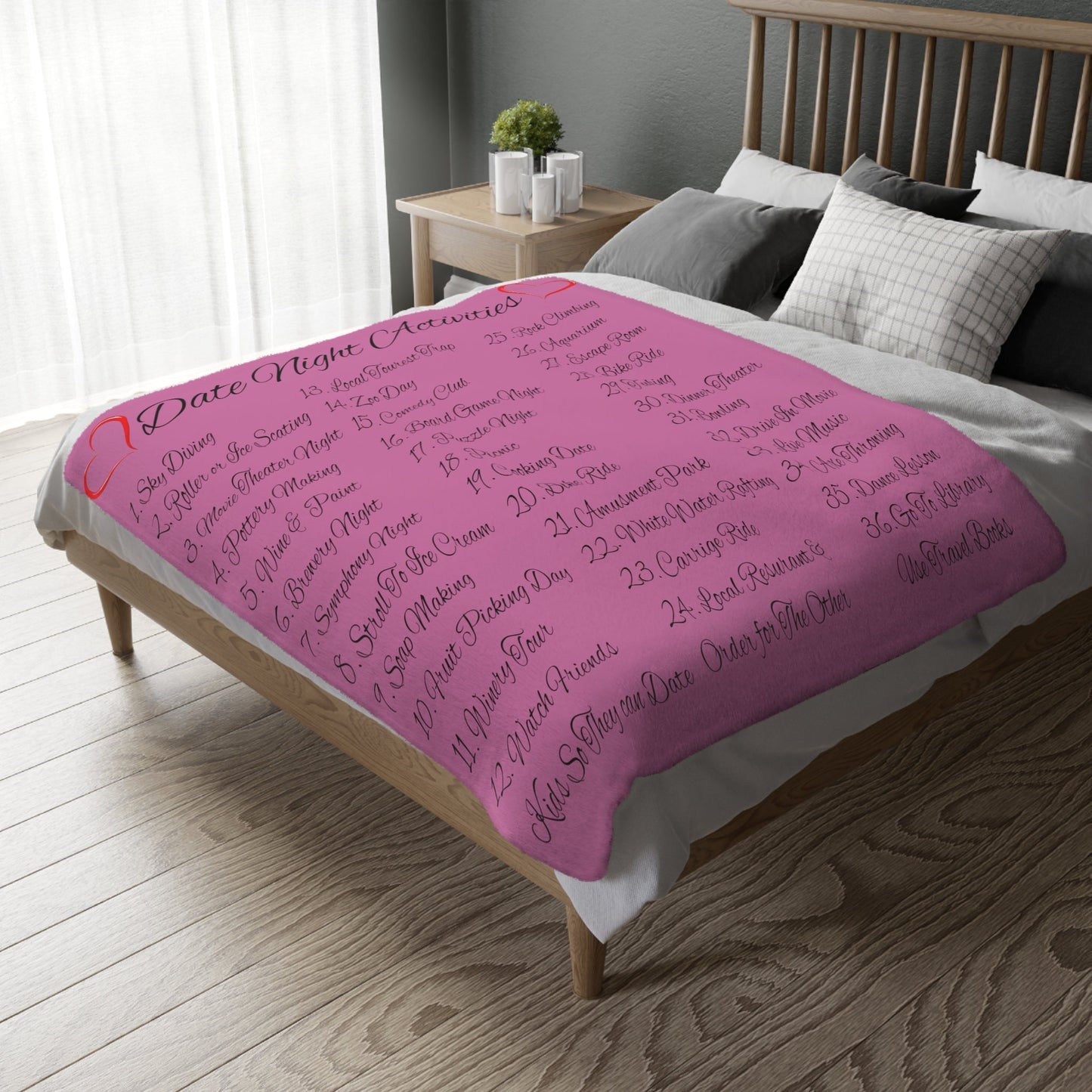 Cuddle Connect Date Night Fleece Game A 2-sided blanket with activities on one side, instructions on the other. Perfect for couples.