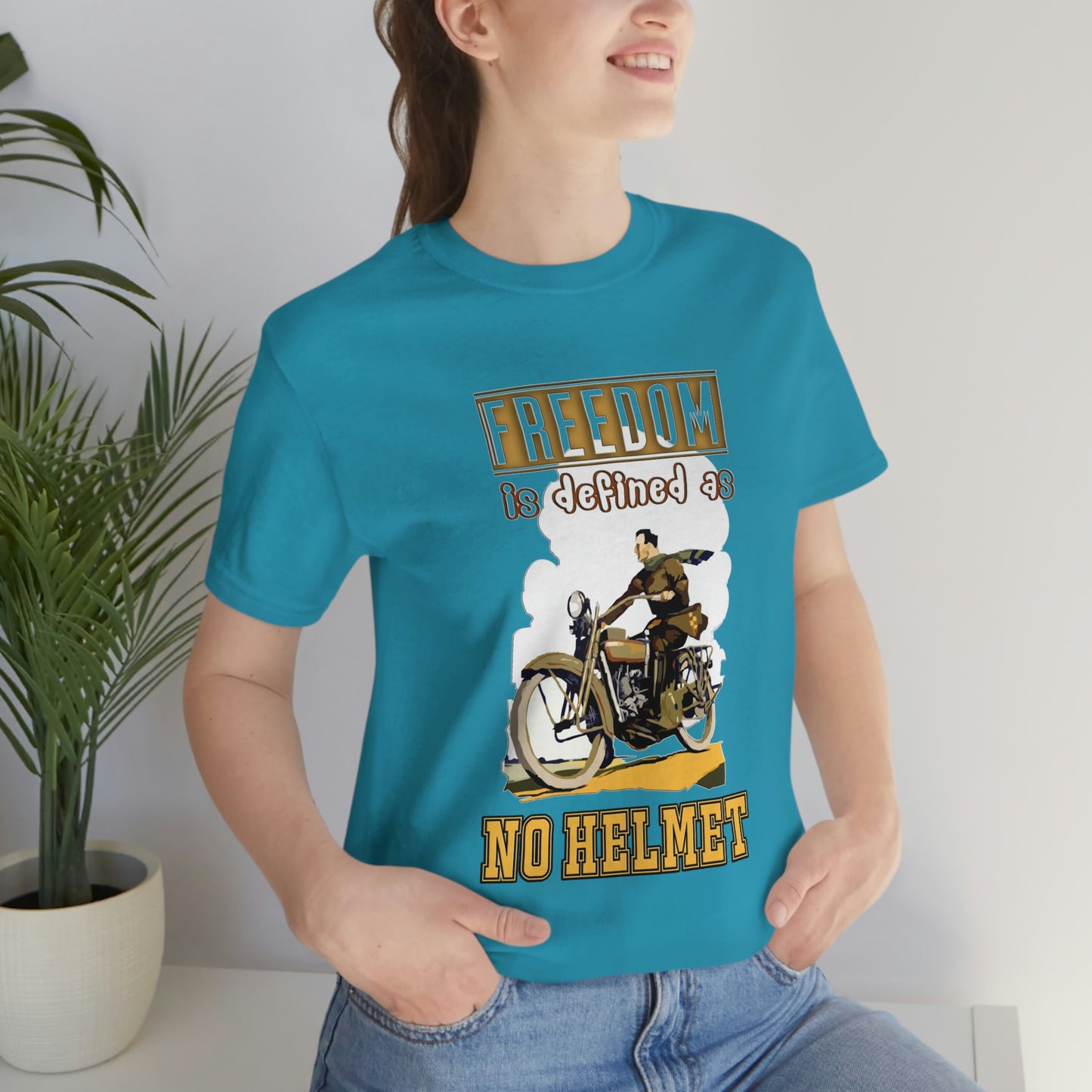 Motorcycle Short Sleeve T-Shirt - Freedom is defined as no helmet. Rider Shirt, Biker Shirt, Motorcycle Shirt, Gift for riders, Gift for Bikers