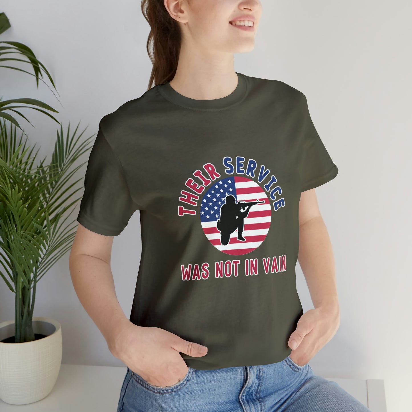 Memorial Day Short Sleeve T-Shirt - Their service was not in vain. Veterans, Military, Patriotism, Gift Ideas, Tribute, Memorial Gift