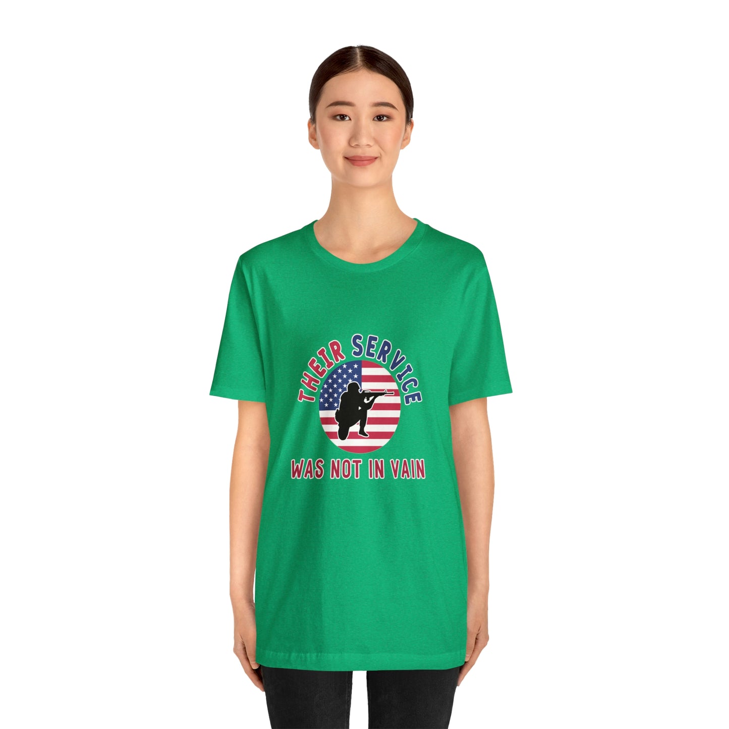 Memorial Day Short Sleeve T-Shirt - Their service was not in vain. Veterans, Military, Patriotism, Gift Ideas, Tribute, Memorial Gift