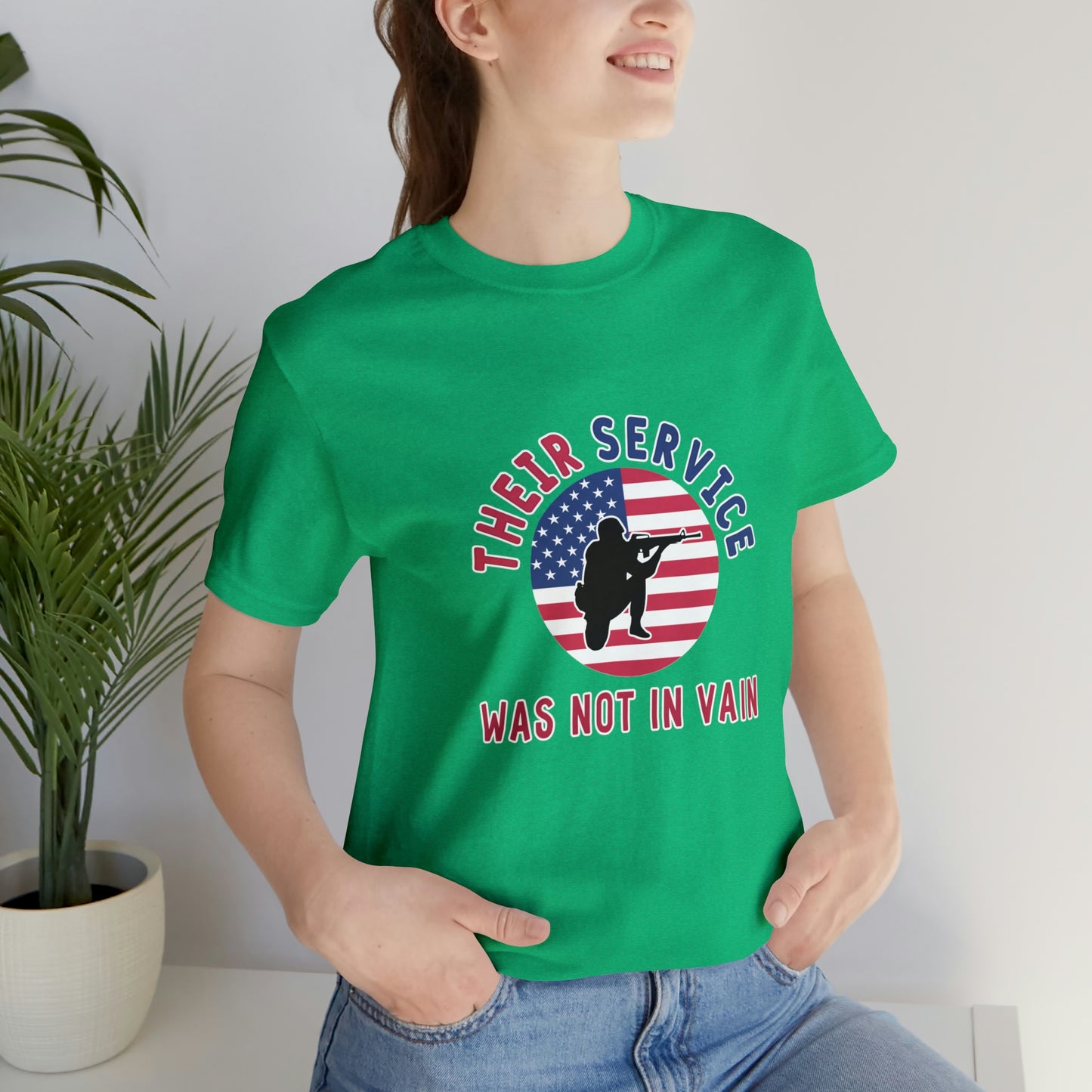 Memorial Day Short Sleeve T-Shirt - Their service was not in vain. Veterans, Military, Patriotism, Gift Ideas, Tribute, Memorial Gift