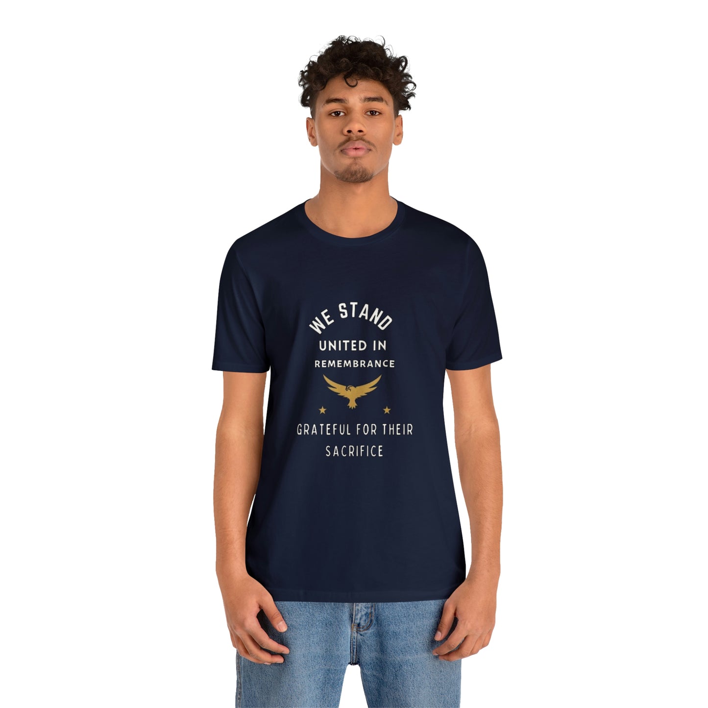 Memorial Day Short Sleeve T-Shirt - We stand united in remembrance, grateful for their sacrifice. Veterans, Military Tribute, Gift Ideas