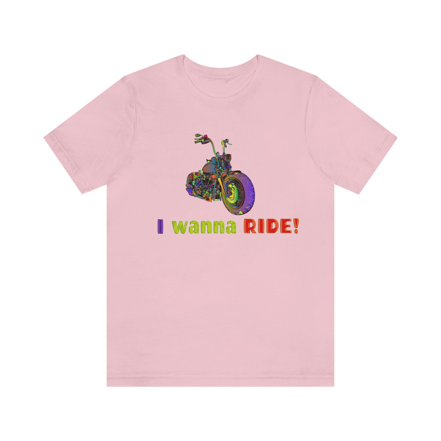 Motorcycle Short Sleeve T-Shirt - I wanna ride! Woman Biker Shirt, Harley T-shirt, Biker Gift,  Motorcycle Rider Gift, Biker Tshirt, Riding